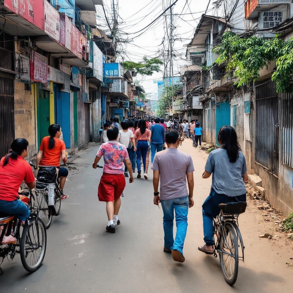 Con người và hoạt động thường ngày nhộn nhịp tại Ngõ 199 Trần Quốc Hoàn Hà Nội